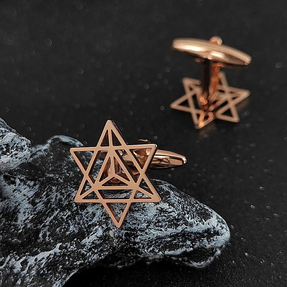 Judaism Star of David Men Cufflinks Stainless Steel Religion Jewelry Vintage Twins Shirt Button Wedding Guest Souvenirs Gifts