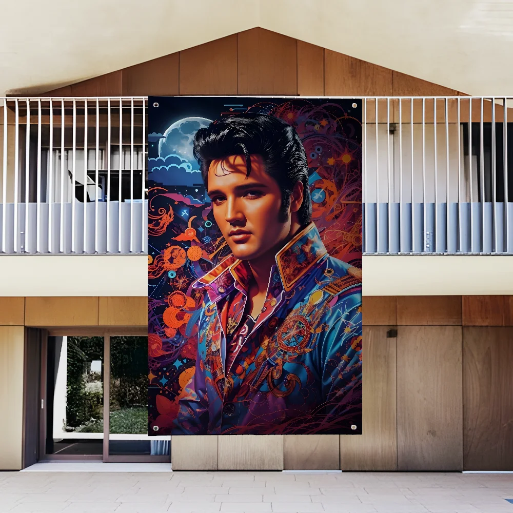 

Singer E-Elvis Music Flag For Garden Flags Party Living Room Home Balcony Wall Decor Banner Bedroom Tapestry Outdoor