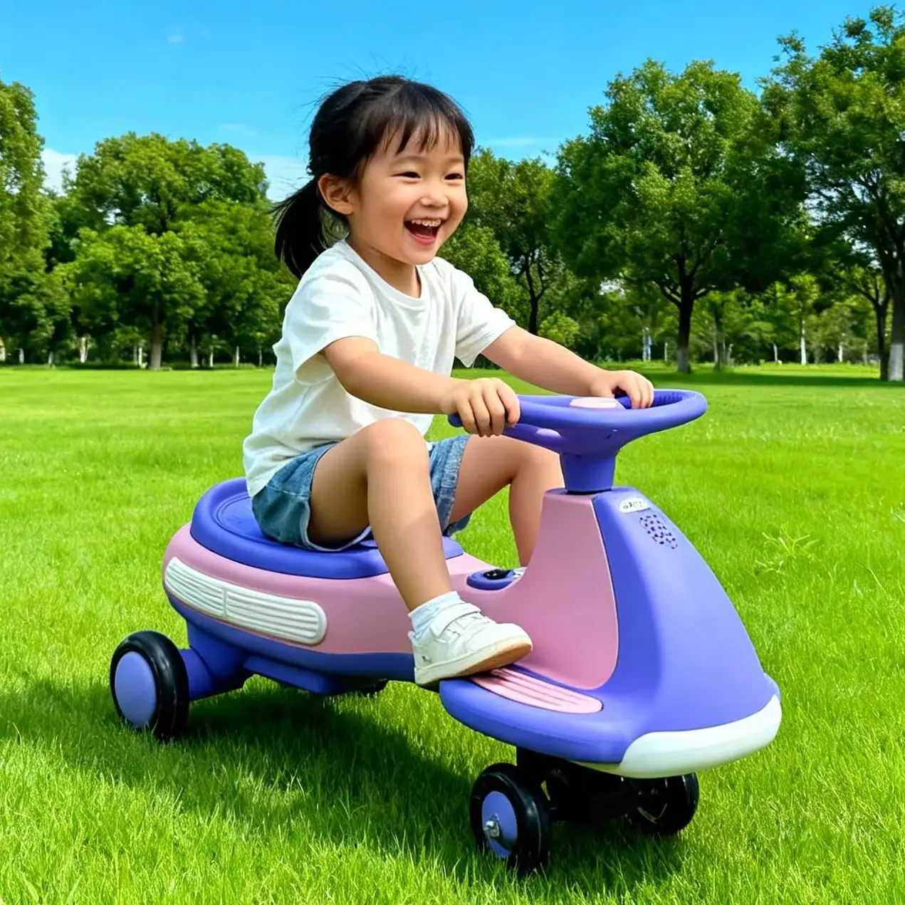 

Детская машинка-каталка Wiggle Car – Fun 360 ° Детский транспорт Twist Ride-On, плавное движение в помещении и на улице, простая сборка