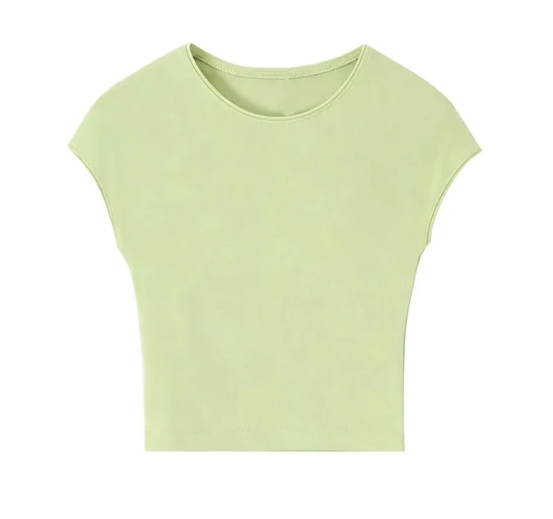 2026 Women's Summer New Short Sleeve Crop Top Slim Fit Sexy Energetic Shirt Pool Beach Vacation Fashion Trendy Sexy