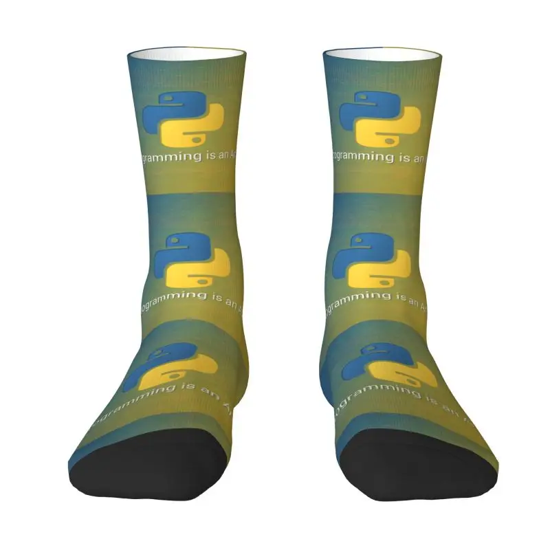 Print Programmer Computer Developer Python Socks for Women Men Stretchy Summer Autumn Winter Programming Coder Crew Socks