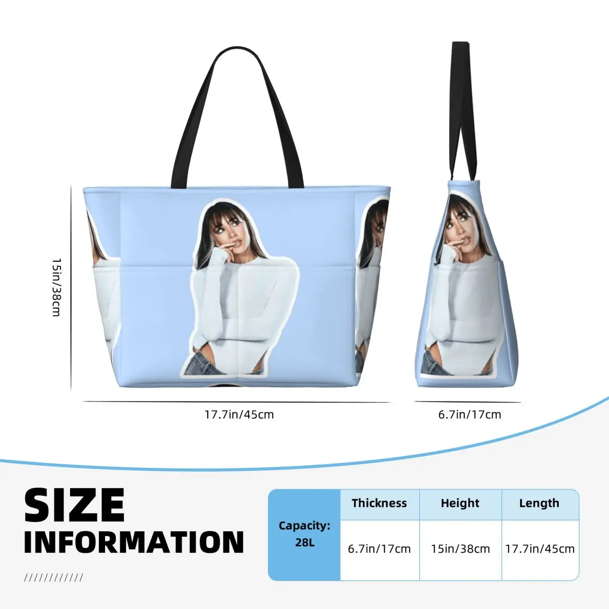 Aitana Ocana Singer Beach Tote Bag Sport Gym Yoga Duffle Large Tote Bag Women Travel Bag Fitness bag
