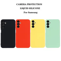 Liquid Silicone Case For Samsung Galaxy A13 A23 A33 A53 A73 A04 A04S A04E A14 A24 A34 A54 4G 5G Matte Funda Camera Cover Cases