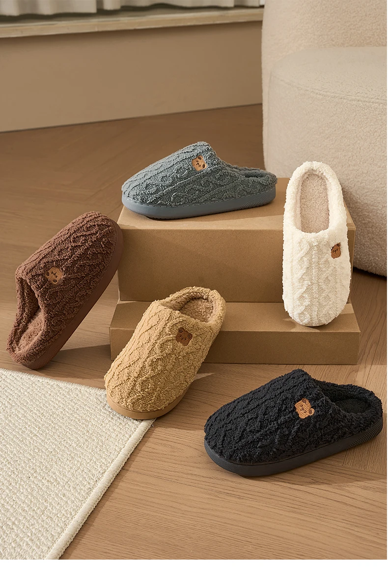 Damen-Hausschuhe aus flauschigem Memory-Schaumstoff, warm gefüttert mit Plüschfleece, gemütlich, weich, rutschfest, mit dicker Sohle, ideal für den Winter und Herbst. – Detail 14