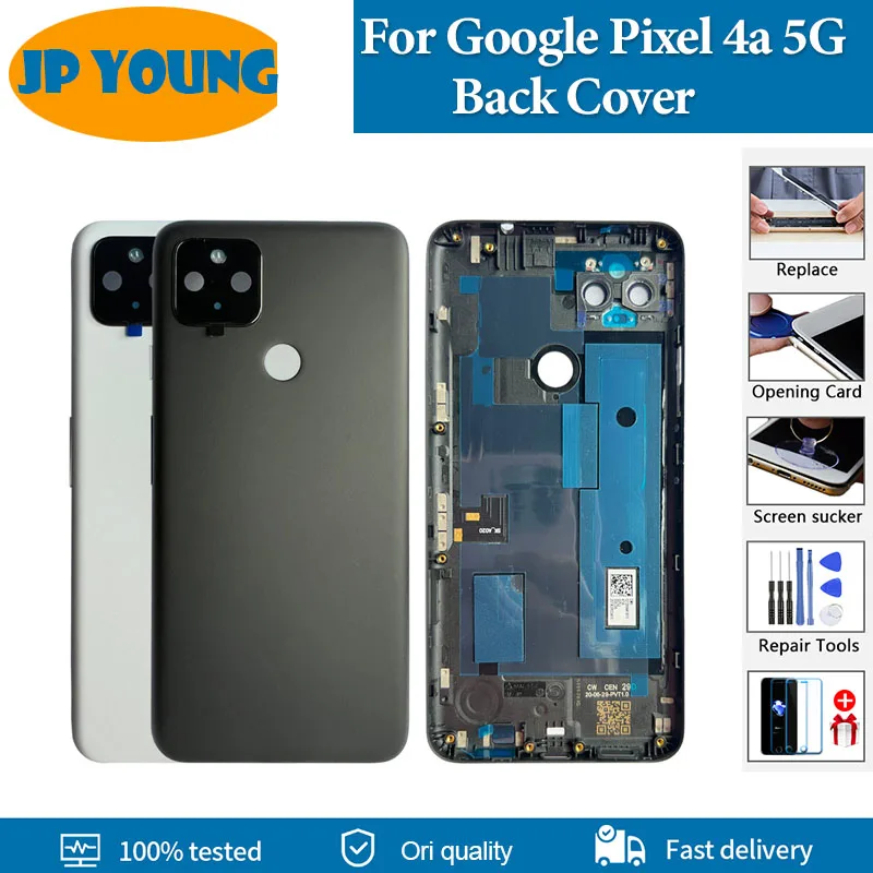 Оригинальная задняя крышка для Google Pixel 4A 5G, задняя крышка аккумулятора, корпус, задняя крышка GD1YQ G025I, запасные части