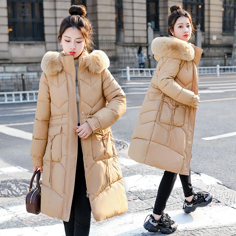 Winter Down Cotton Snow Wear Overcoat Thicke Warm Jackets New Loose Cotton Padded Coat Winter Hooded Long Parkas Women Outerwear