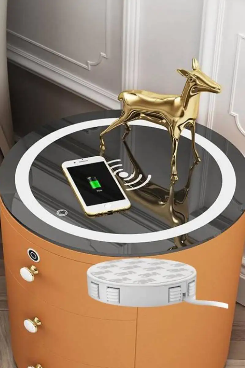 وحدة شاحن لاسلكية مدمجة شحن سريع 15 وات طاولة بجانب السرير عامة مقهى الفندق لهاتف آيفون وسامسونج وأندرويد