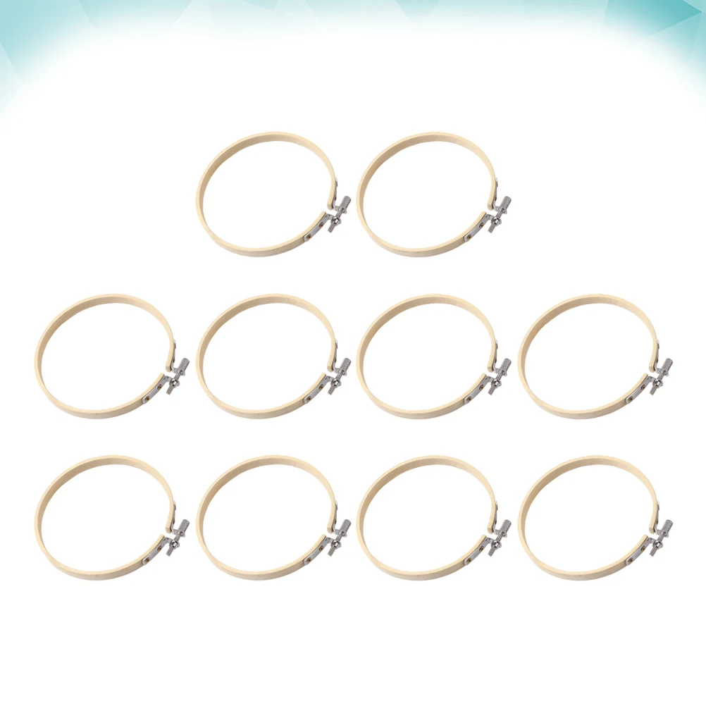 

10 Pcs Embroidery Tightening Kit Manual Tool DIY Bamboo Ring Frame Beginner Hoop Wooden Needlework