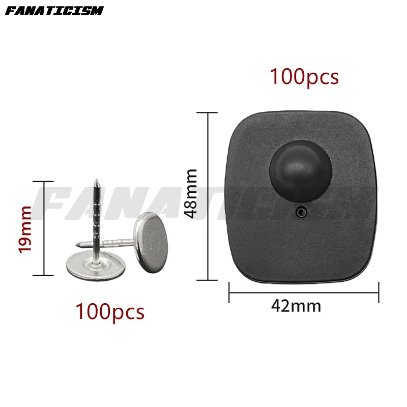 100pcs EAS Mini Square Rf 8.2MhzF Eas Security Hard Tag or Clothes Alarm Sensor System Store Security Tag Anti-theft Tag