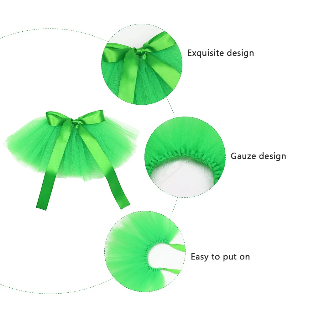 

1Pcs Pet Clothing Dog Gauze Skirt St Patrick's Day Party Dress Green Adorable Comfortable St. Patrick's Day Pet Skirt