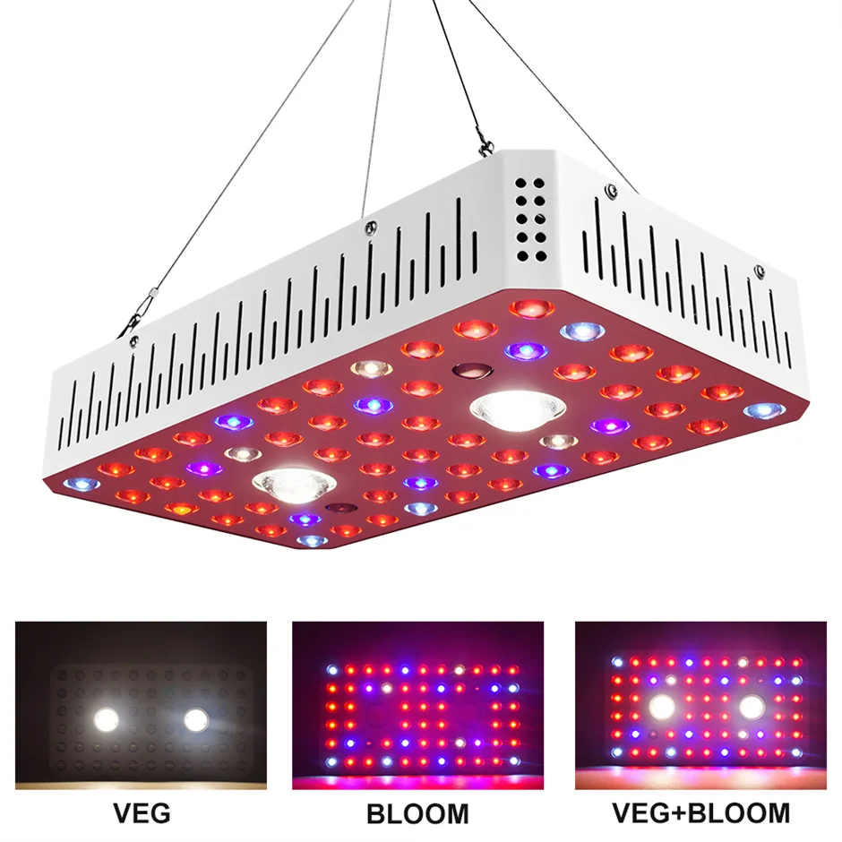 A espiga conduzida cresce a luz, 1200w, para plantas, o veg e a fase da flor