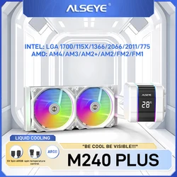 ALSEYE M240 Plus Water Cooler Cpu 240mm 5V 3 Pin Water Cooling Fan ARGB Liquid Ventilador Radiator For 1200 1700 2011 AM4 AM5