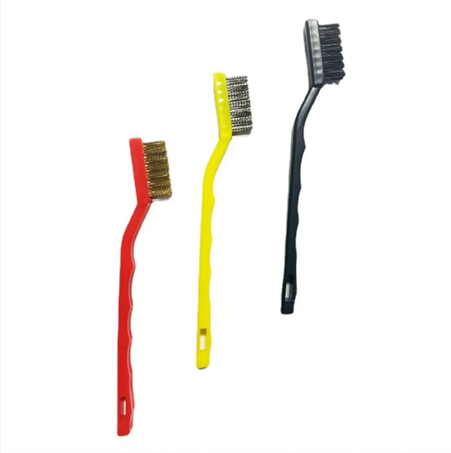 3Pcs/Set 7 inches Stainless Steel Brush Brass Cleaning Brush Polishing Rust Remover Metal Wire Burring Cleaning Tool Family