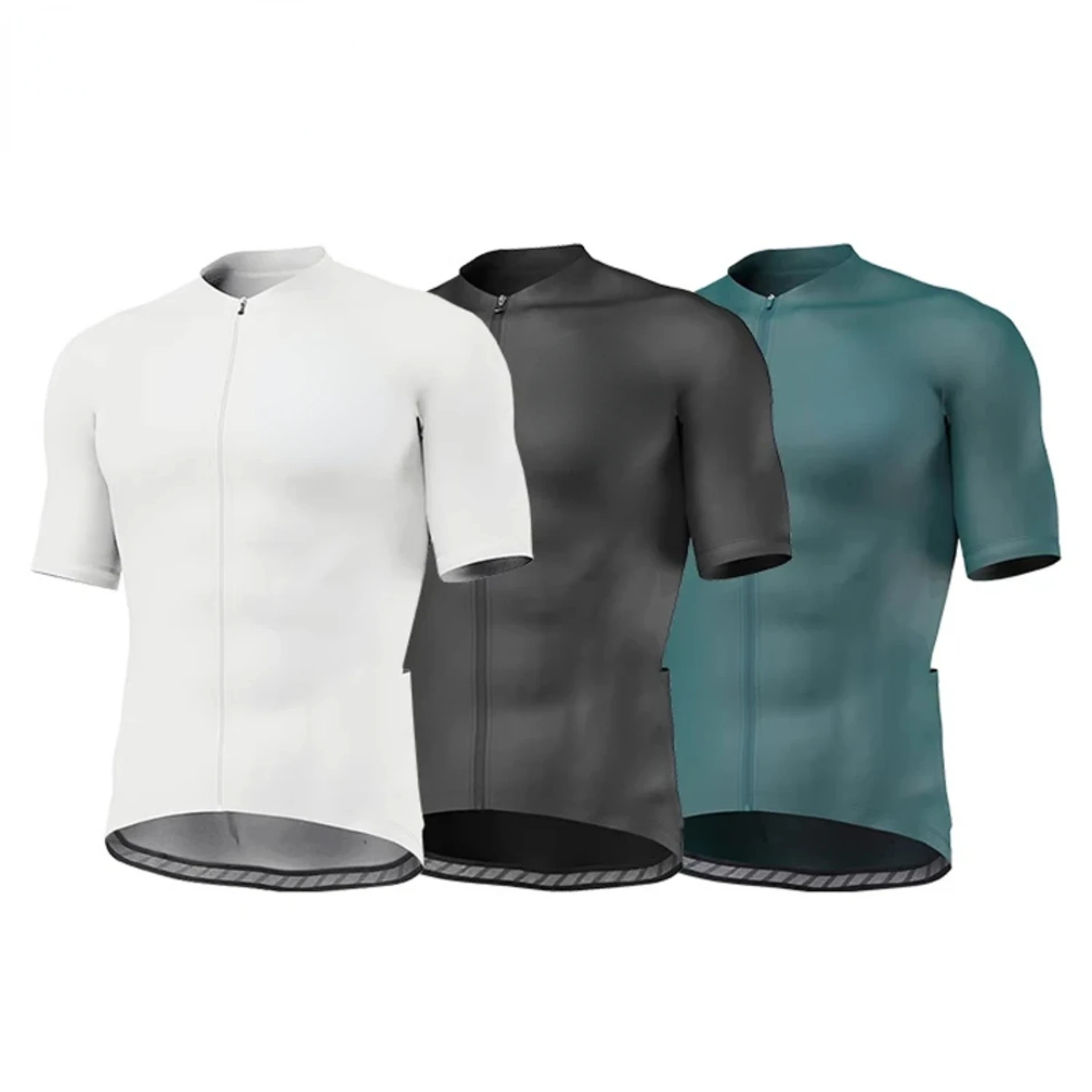 New New Men's Cycling Jersey Moisture Wicking Short Sleeve Full Zipper Bike Road Biking Shirts  Men MTB Jersey with 3 Pockets