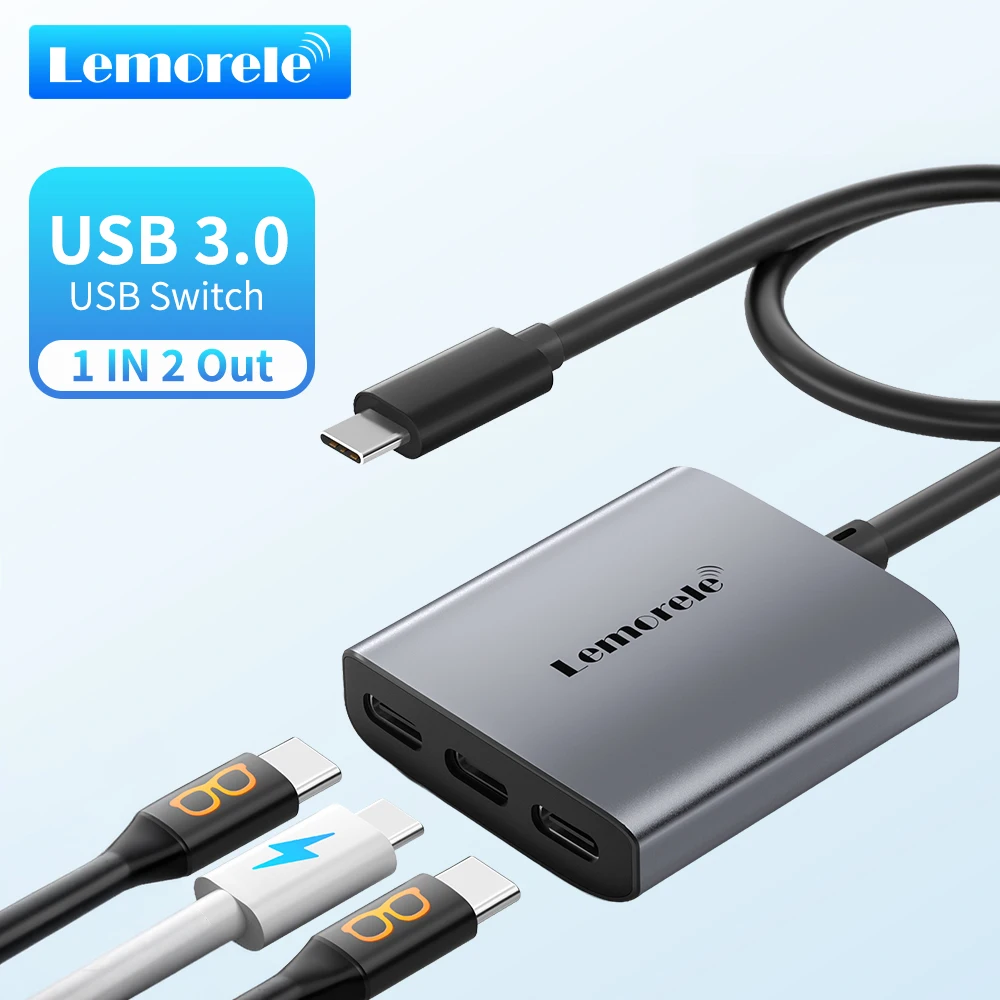 Lemorele USB C HUB Adapter 4K60Hz To Type C Displayport Fast Charging Dual-screen Expansion for Macbook Steamdeck Laptop PC VR