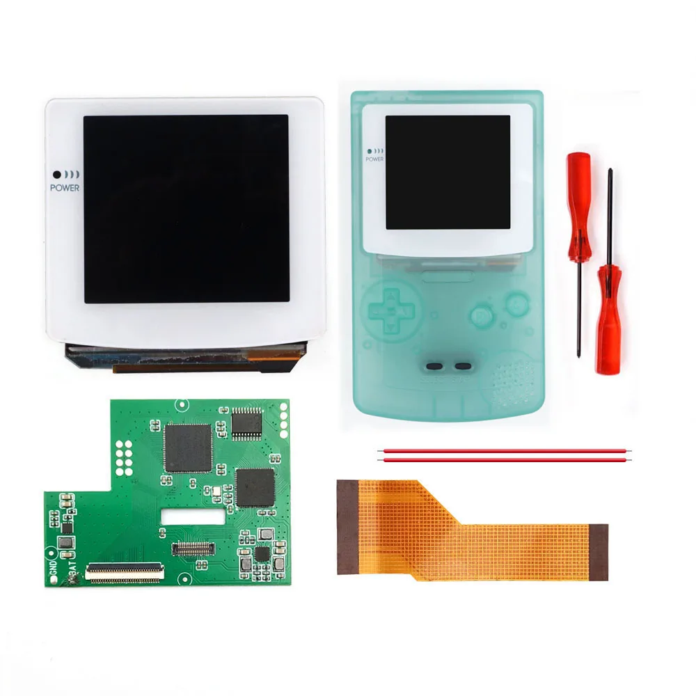จอแก้วสีขาว OLED ทัชสกรีน GBC OLED AMOLED ลามิเนตทัชสกรีนติดตั้งง่ายสำหรับเกมบอย GBC พร้อมเปลือก