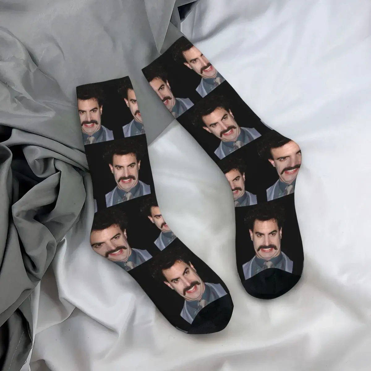 Calcetines largos de Borat para fanáticos de la música, medias Súper suaves Harajuku, accesorios para todas las estaciones, regalos para hombres y mujeres