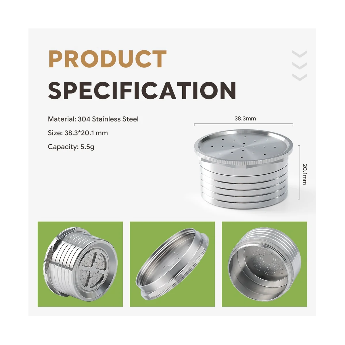 エスプレッソ用の再利用可能なコーヒーカプセル,ステンレス鋼のフィルターポッド,コーヒーマシン