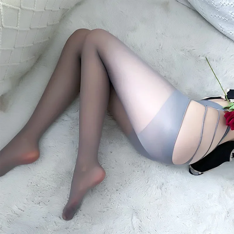 

Pantyhose Women Crotchless Elastic Magical Stockings Glitter Sexy Oil Open Crotch Shiny Tights Gloss Smoothly Fish Net Stockings