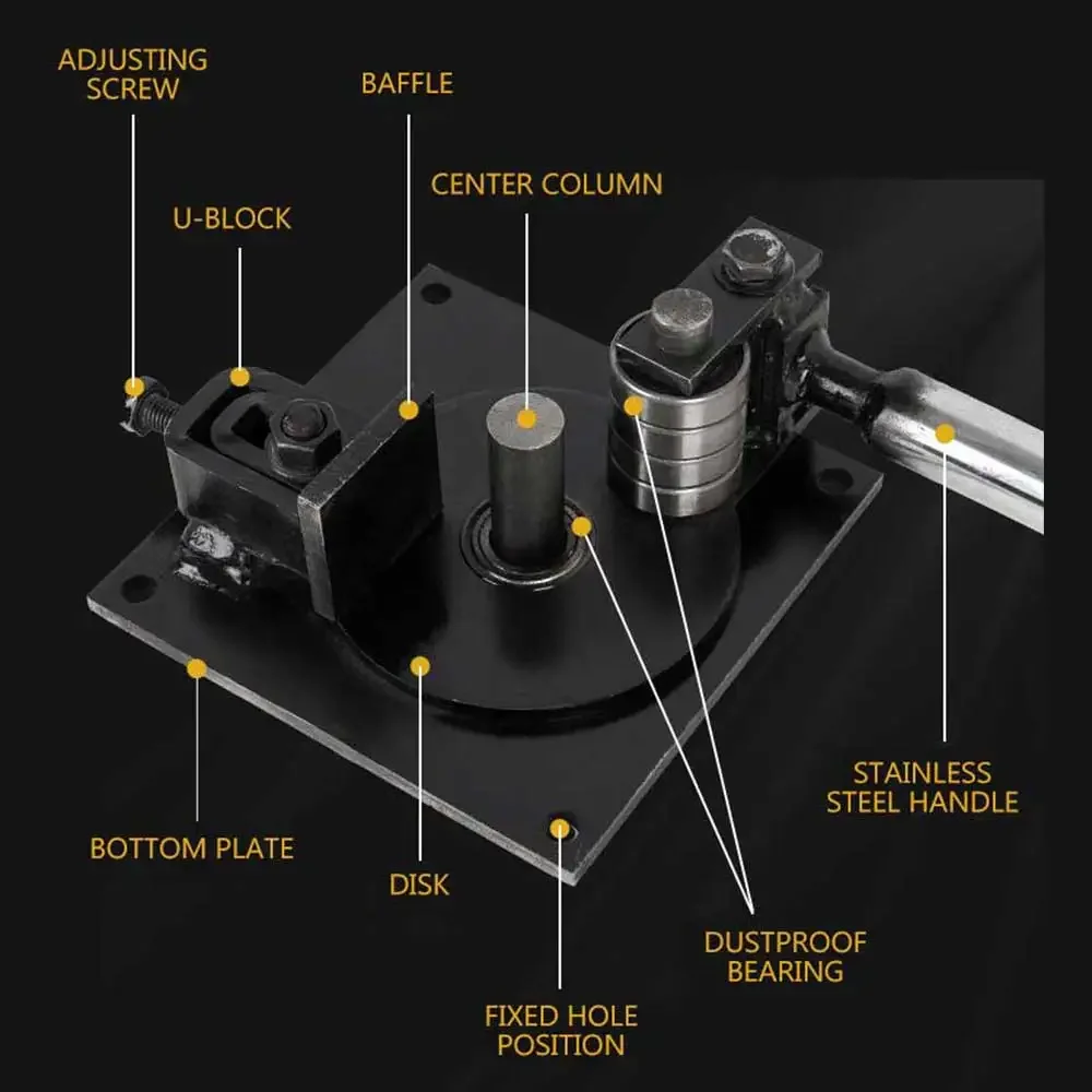 Dobladora Manual de barras de acero, herramienta dobladora portátil de 1MM-14MM para construcción de edificios, dobladora de aros