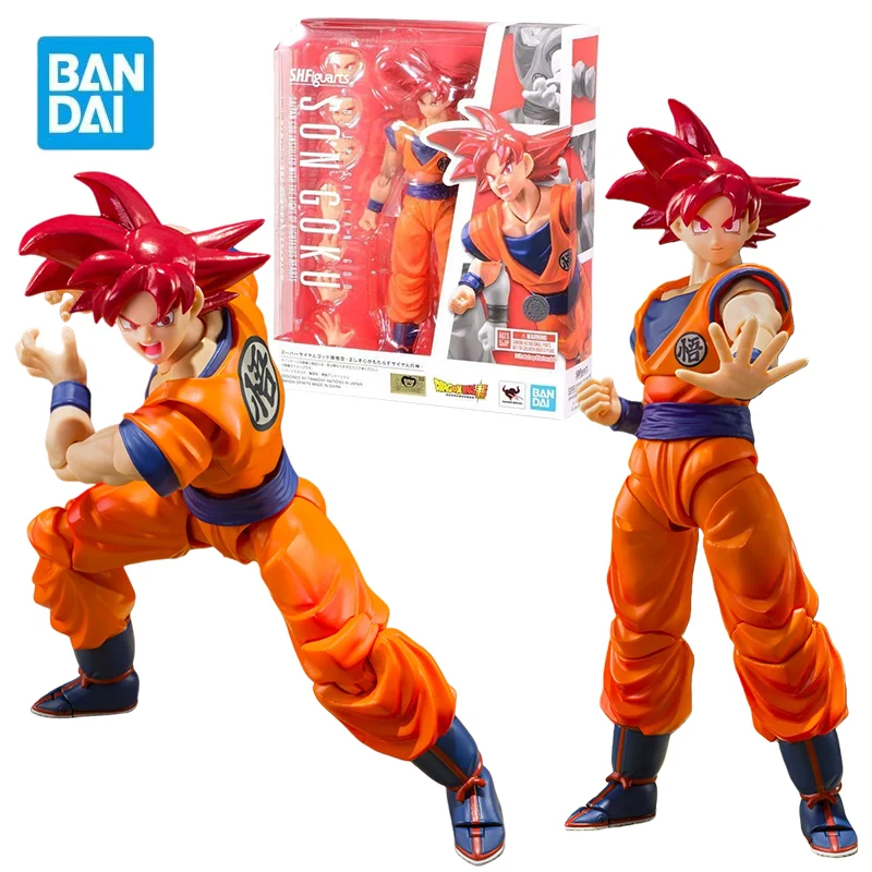 بانداي SHF سوبر سايان الله الأحمر سون جوكو عمل أرقام لعبة دراغون بول سوبر أنيمي أطقم منمذجة لعب للأولاد مجموعة الصندوق الأصلي