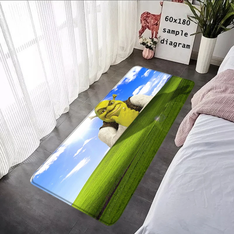 Floor Mats Non-slip Mat Bedside Carpet Living Room S-Shrek Rugs Foot Carpets Entrance Doormat Kawaii Kids Rug Home Kitchen Decor