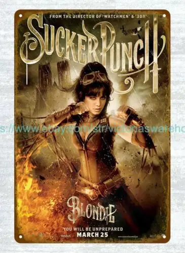 cafe  pub wall art SUCKER PUNCH MOVIE POSTER metal tin sign