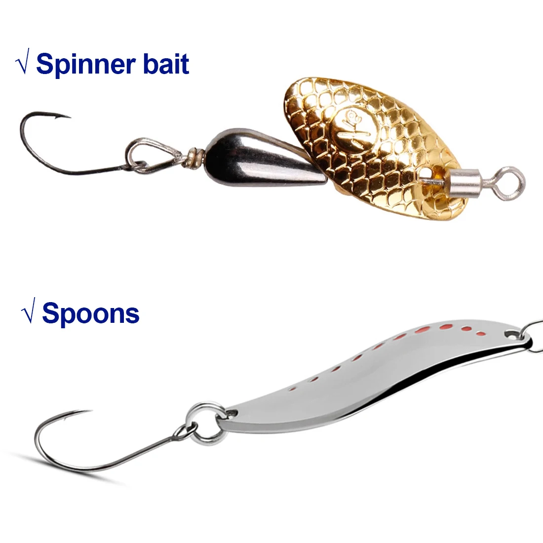 FishTrip 50 قطعة خطاف Siwash خطاف بديل لصيد الأسماك خفيف الوزن لطعوم دوارة وملاعق التصيد طعوم صلبة لـ Walleye Bass