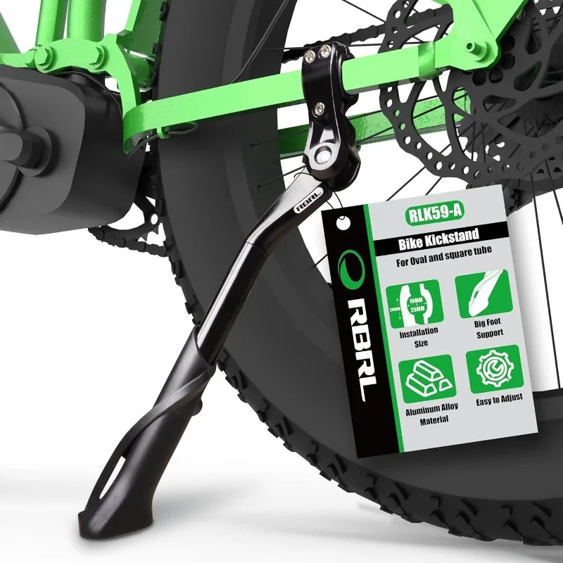 

RBRL Bike Kickstand, Stable Durable Aluminum Alloy Bicycle Kickstand, Suitable for 24-29 Inch Mountain Bike, Road Bike, E-Bike