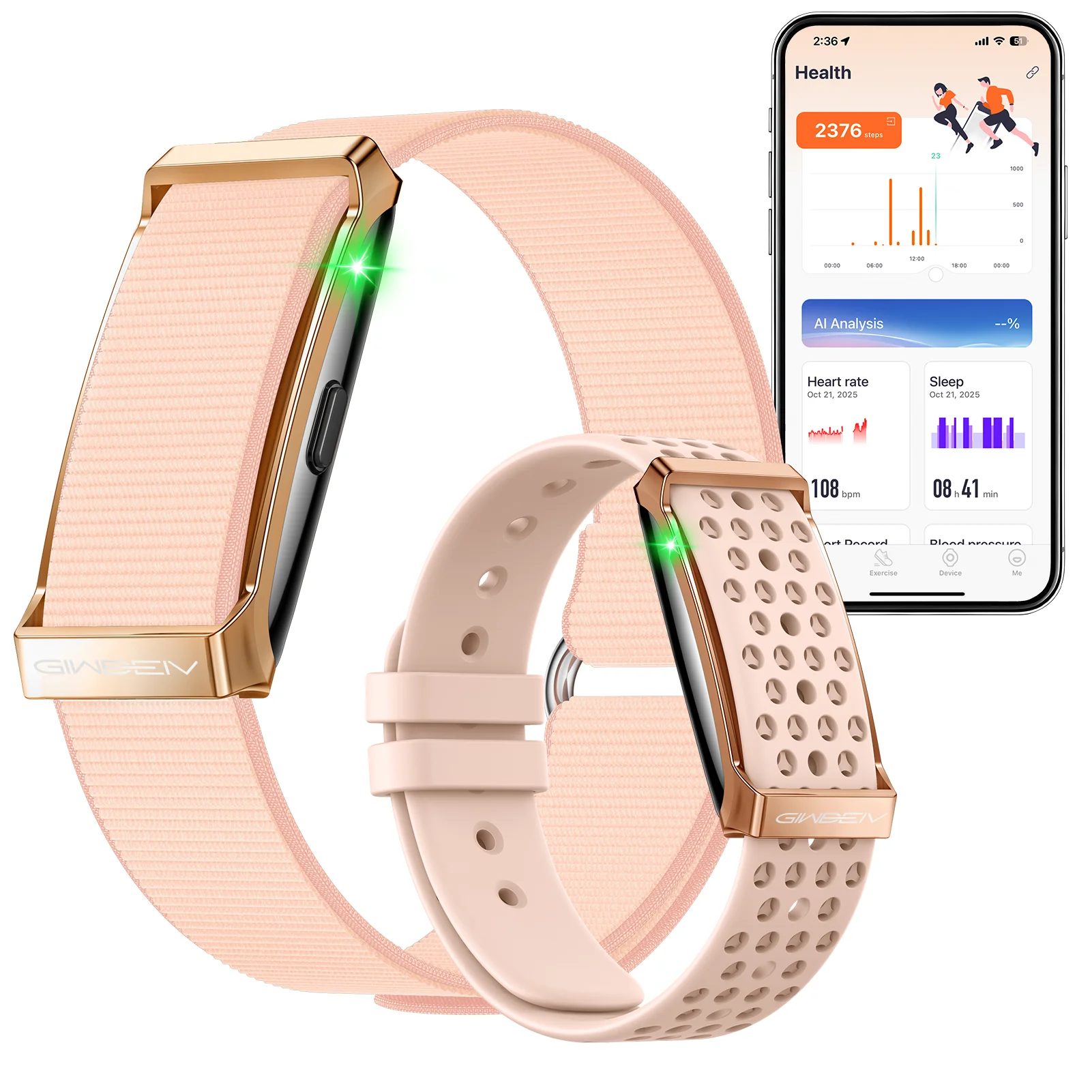 

Smart Bracelet Sports Fitness Tracker Health Monitoring Step Count Heart Rate Sleep Tracking 1ATM Waterproof Smart Wristband Set