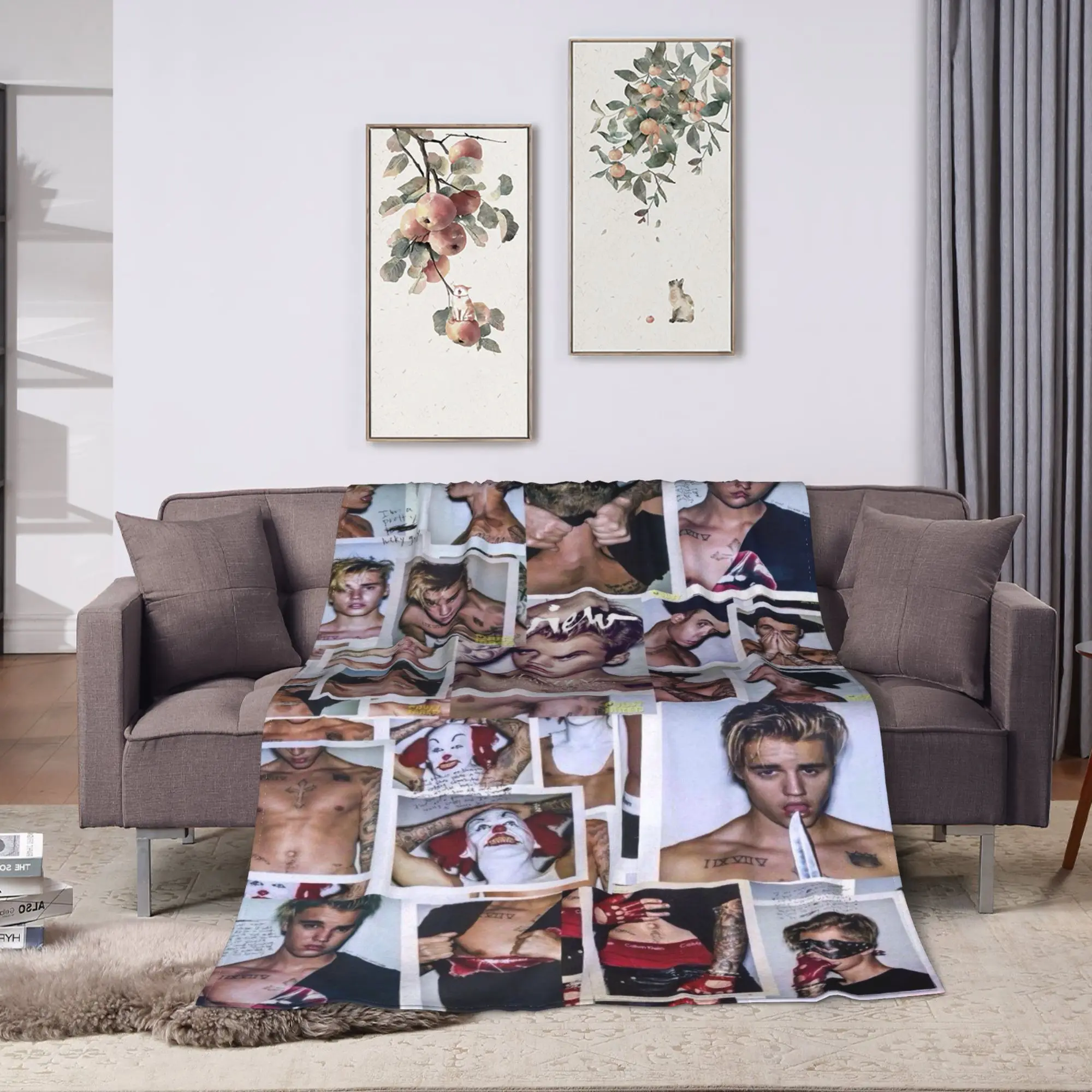 الحور المغني جاستينس بيبرز البطانيات التخييم الفانيلا رمي بطانية لغرفة المعيشة تصميم لينة جودة المفرش هدية فكرة