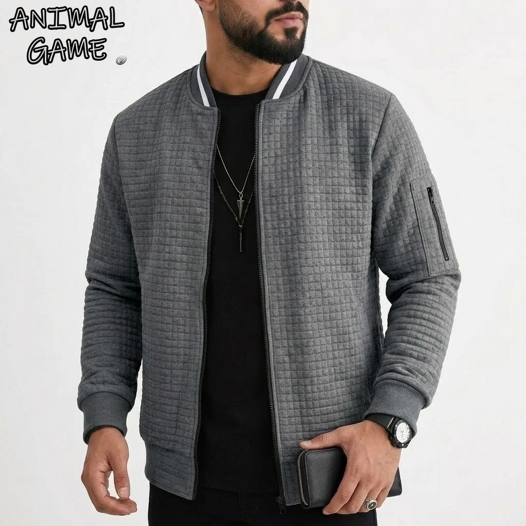 Autumn Men's Long Sleeve Knit Full Zip Up Hooded Jacket Lightweight Casual Zipper Sweatshirt Outerwear Hiking Sweatcoats Pocket