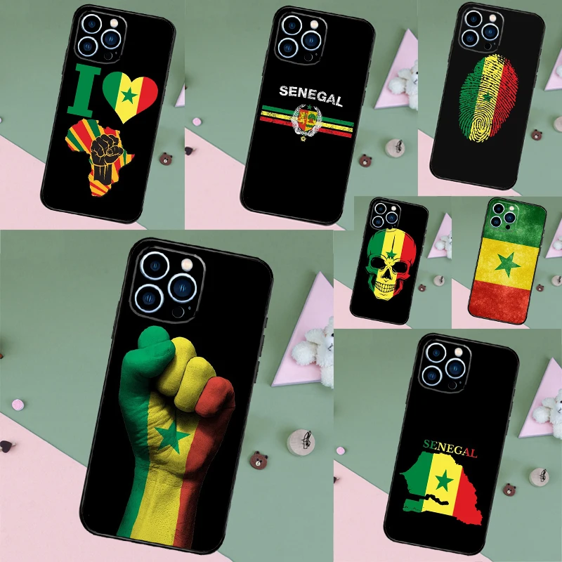 Senegal Flag Case Cover For iPhone 13 12 Mini 11 14 Pro Max XS X XR 7 8 Plus 15 16 Pro Max