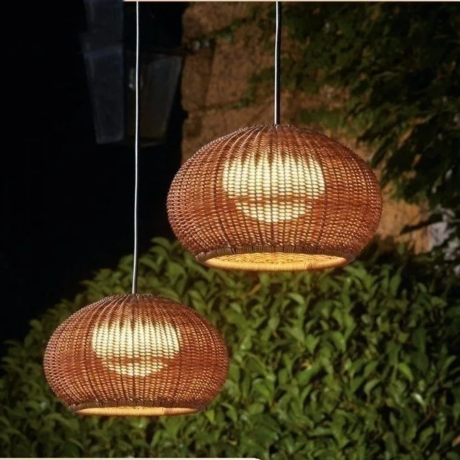 

Chinese Style Outdoor Chandelier - Rattan Lighting for Courtyard Villa, Garden Pavilion, Farmhouse Restaurant & B&B Landscape