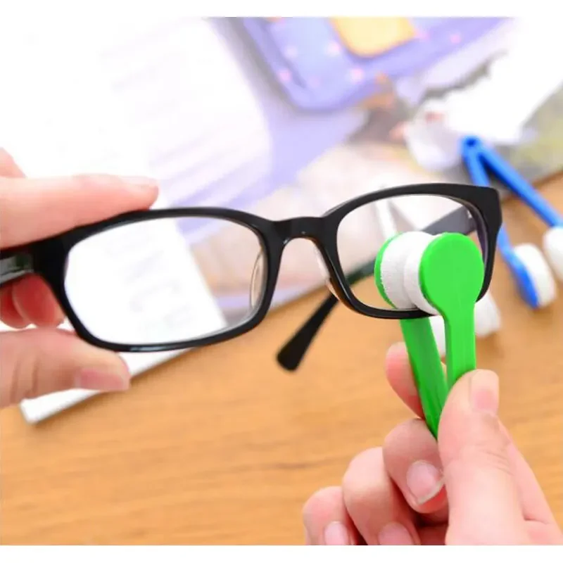 Two-side Glasses Brush Microfiber Spectacles Cleaner Glasses Cleaning Rub Cleaner For Eyeglass Sunglasses Spectacles Cleaning