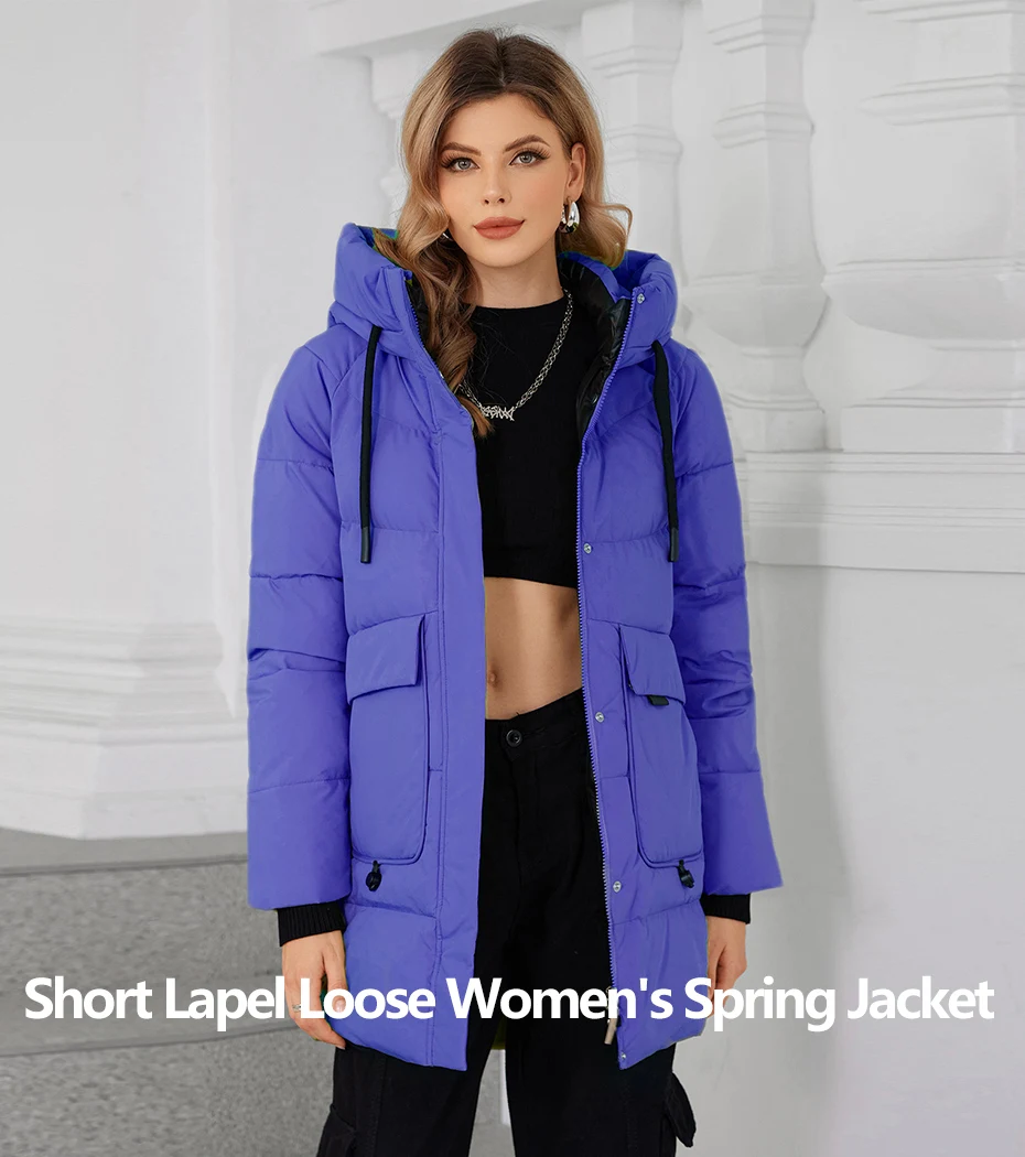 ICEbear Women's Winter Padded Jacket 2024 Hooded Zipper Warm Stylish Coat GWD3781I