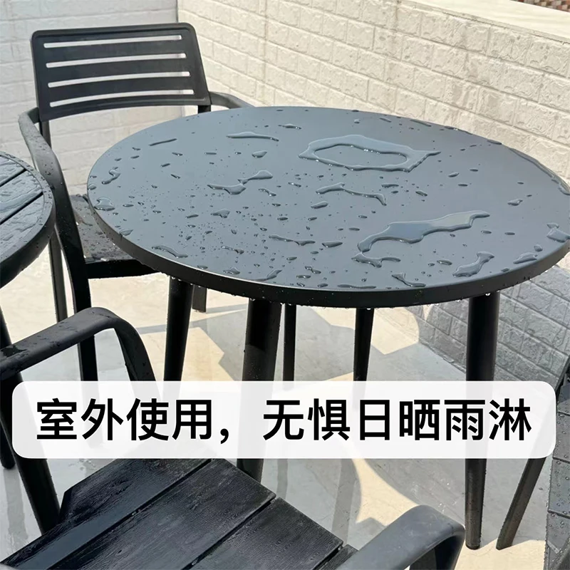 Carbon steel small round table and chair combination balcony leisure negotiation table sitting area outdoor milk tea shop outdoo