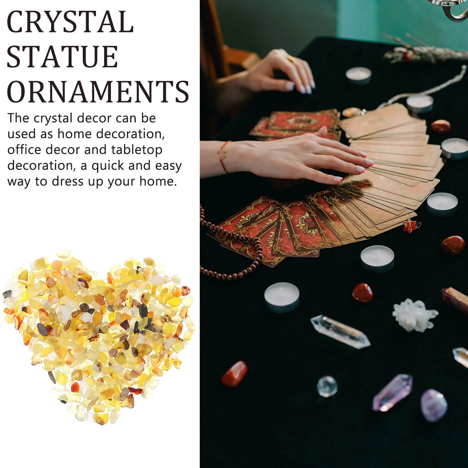 

1Set Natural White Crystal Stone Decorative Ornamental Gravel for Desktop Office Home Desk Aesthetic Display Decoration