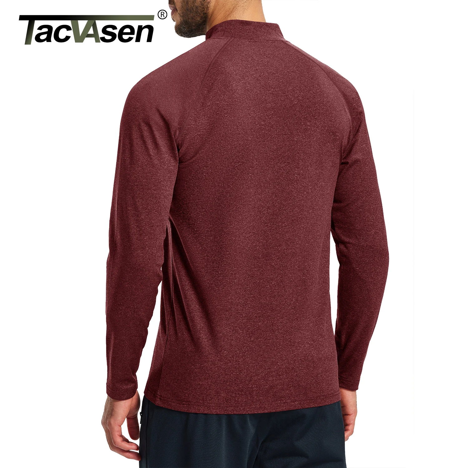 TACVASEN قمصان حرارية للرجال بأكمام طويلة من الصوف الصغير مبطنة بالصوف بطبقة أساسية قمصان داخلية رياضية شتوية دافئة للتمرين