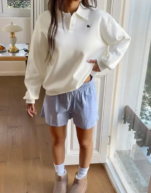 

Women's Long Sleeved Hoodie Top Button Detail Leisure Vacation Wear Autumn Winter 2025 Collection