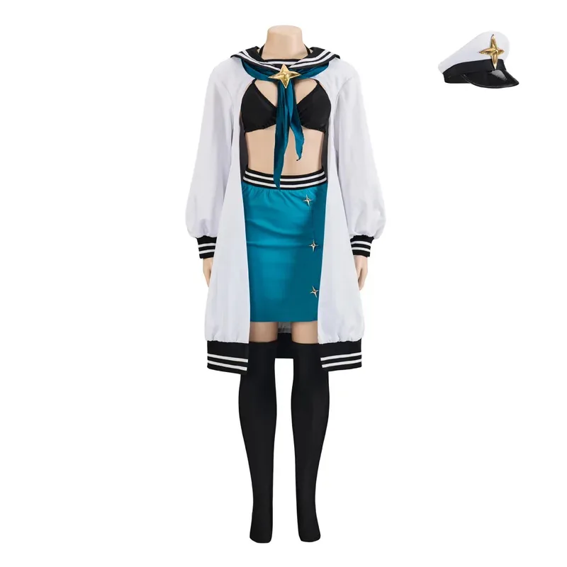 

Gushing over Magical Girls Akoya Matama Cosplay Costume Sexy Top Skirt Coat with Hat Outfit Uniform Role Play Halloween Suit tt9