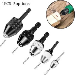 6.35mm Keyless Chuck Drill Bit Converter Adapter - Hex Shank Extension Fixture Tool For Electric Drill Quick Conversion
