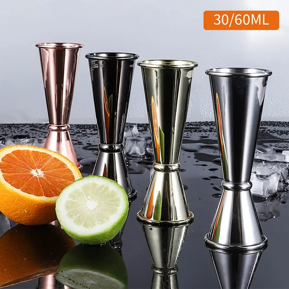 15/30ml or 30/60ml Dual Shot Stainless Steel Measure Cup Cocktail Shaker Drink Spirit Measure Jigger Kitchen Bar Barware Tools