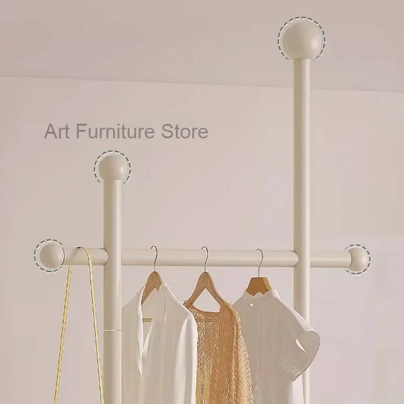 Boutique Garment Clothes Rack Balcony Designer Indoor Minimalist Clothes Hanger Floor White Percheros Para Ropa Home Furniture