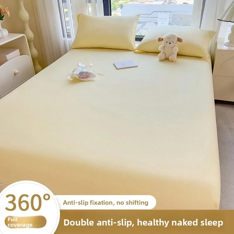 

Oxygenated Small Cotton Bed Skirt Full Wrap Mattress Protector Anti Slip Bedding for Students Dormitory Soft Touch Fabric
