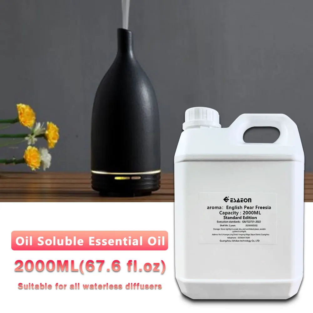 ESAEON 2000ml(67.6 fl.oz) English Pear Freesia Essential Oil Hotel Diffuser Supplement Liquid, Aroma Diffuser Oil, Aromatic Oils