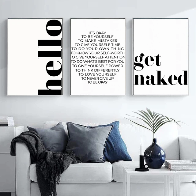 اقتباسات ممتعة حديثة اقتباسات شهيرة الأبجدية الفن تخطيط تصميم المشارك قماش الطباعة مكتب غرفة المعيشة المنزلي دراسة الجدار الديكور