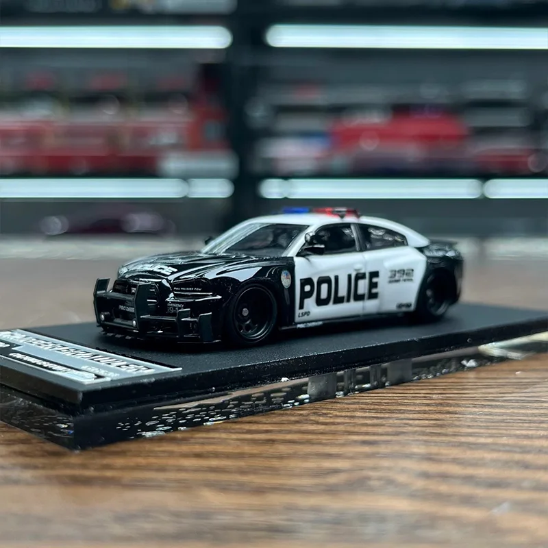 In Stock Tm Psc Design 1:64 Dodge Warhorse Charge Police Car Livery Alloy Micro-Die-Casting Car Model Custom Children'S Toy Gift