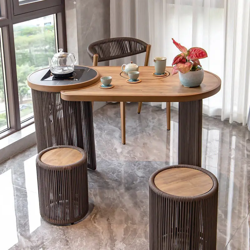 Balcony tea table and chair combination living room tea making household small tea table