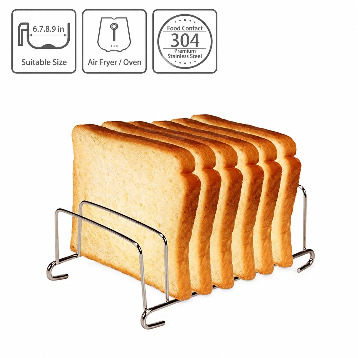 Air fryer accessories with matching toast rack home use toast rack baking mold square cake toast bread rack